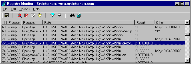 Regmon registry monitor in action