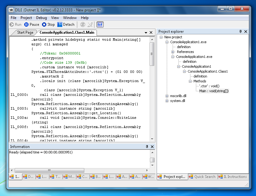 .NET – DILE application debugger