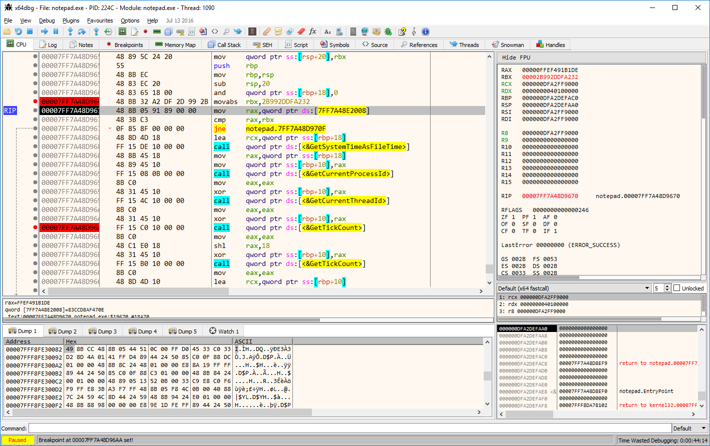 x64dbg debugger