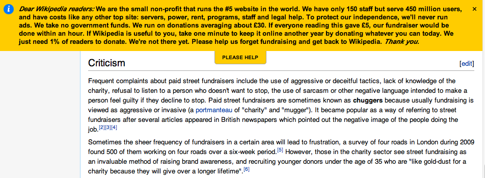 Wikipedia donations