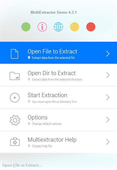 MultiExtractor iOS 8 themed skin with the button pressed