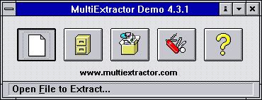 MultiExtractor Windows 3.11 themed skin with the button pressed