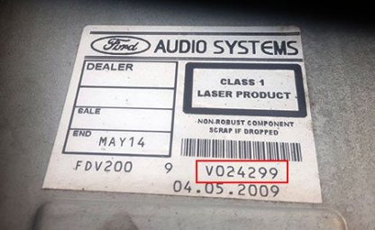Ford Radio Code V Serial Pre Code