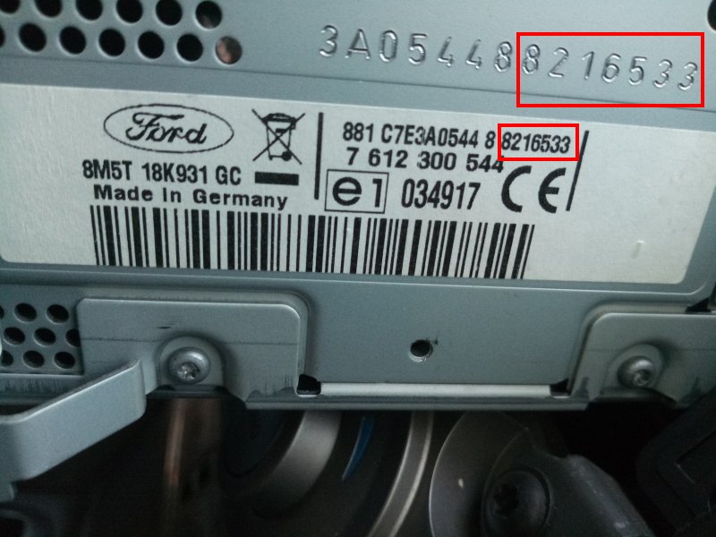 Serial number for Ford TravelPilot EX, FX, NX Navigation Code Generator and Calculator