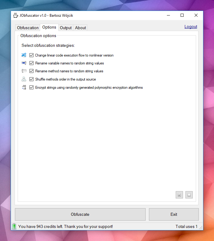 JObfuscator Java Obfuscator Obfuscation Options
