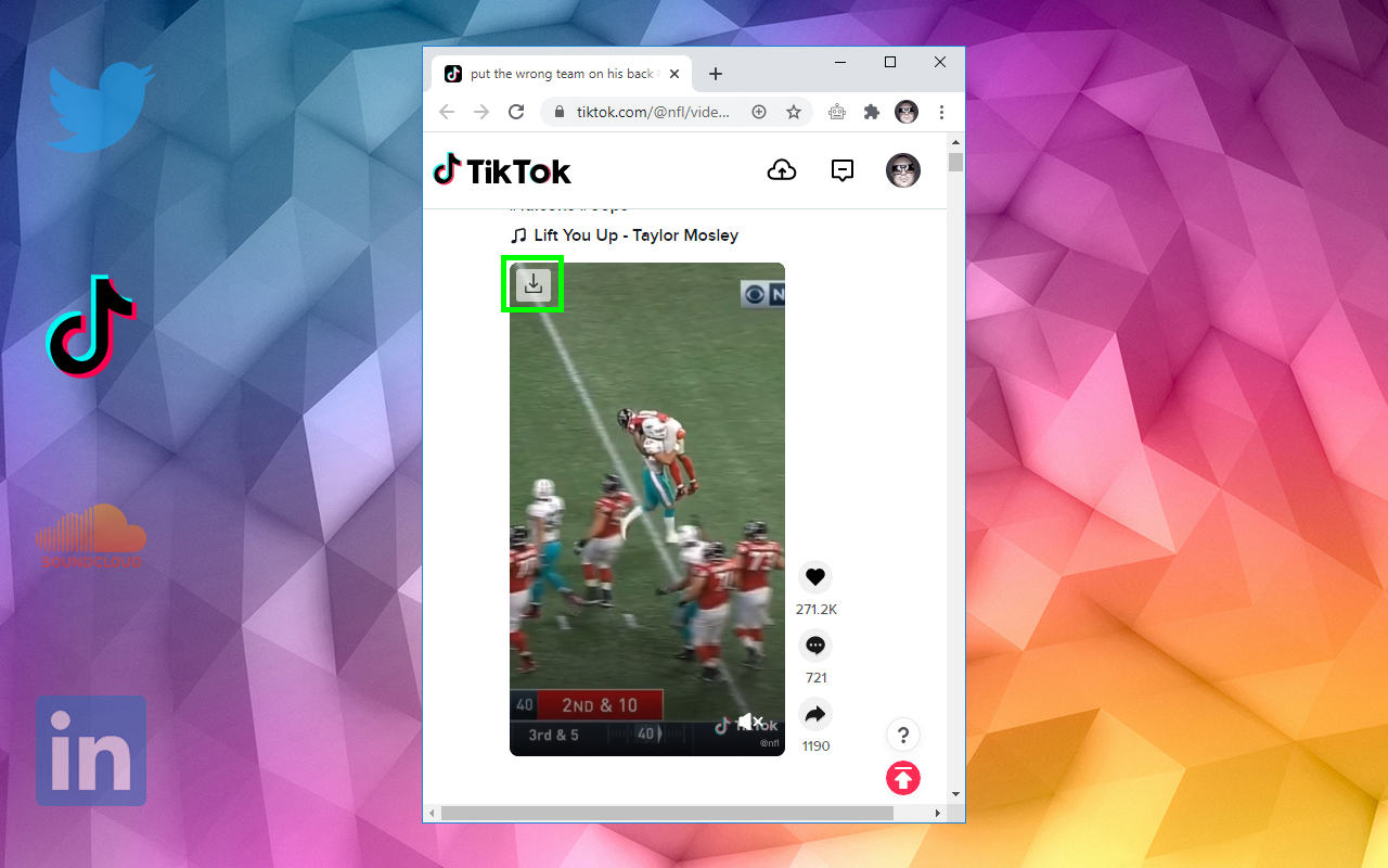Download videos from TikTok with Social Media Bot plug-in