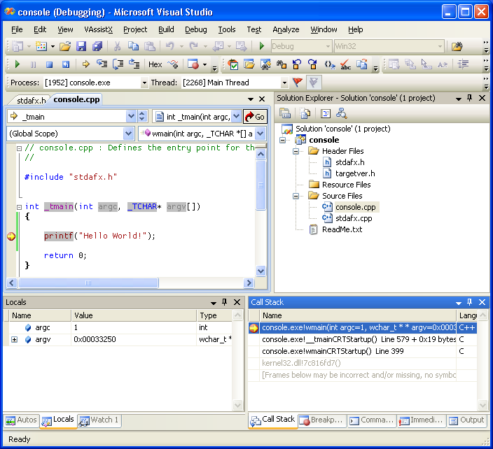 Debugger w Visual Studio